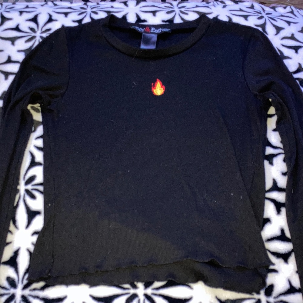 Polly and Esther small black with fire in middle